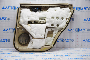 Door trim card rear left Nissan Pathfinder 13-19 beige leather, dry cleanable, leather tear