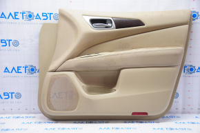 Door trim card front right Nissan Pathfinder 13-16 beige leather, scratches on leather, for dry cleaning