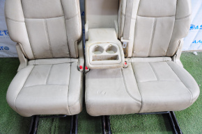 Rear row of seats 2nd row Nissan Pathfinder 13-16 beige leather, needs cleaning, cracks on leather