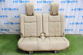 Rear row of seats 3 row Nissan Pathfinder 13-16 leather beige, dry-cleanable, rusty