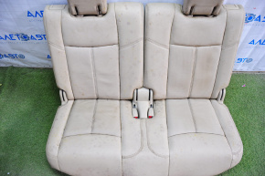 Rear row of seats 3 row Nissan Pathfinder 13-16 leather beige, dry-cleanable, rusty