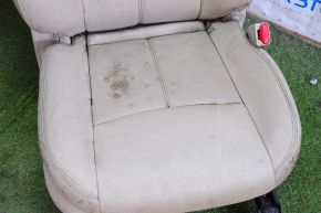Passenger seat Nissan Pathfinder 13-16 with airbag, electric, beige leather, crack, clean, podg with monitor