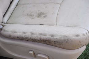 Passenger seat Nissan Pathfinder 13-16 with airbag, electric, beige leather, crack, clean, podg with monitor