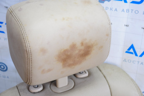 Passenger seat Nissan Pathfinder 13-16 with airbag, electric, beige leather, crack, clean, podg with monitor