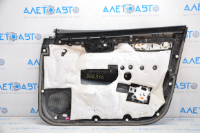 Door trim card front left Nissan Sentra 13-19 black leather, black insert, cloth defect