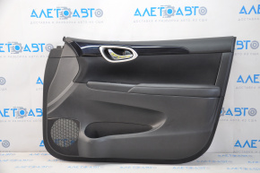 Door trim card front right Nissan Sentra 13-15 black leather, black insert