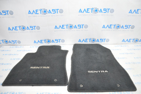 Set of floor mats for Nissan Sentra 13-19 black cloth