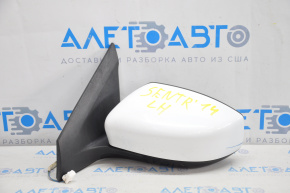 Side mirror left complete Nissan Sentra 16-19 rest 3 pins, white