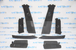 Set of pillar trims Alcantara Porsche Cayenne 958 11-14 black with visors, cracks