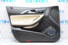 Door trim card front left Infiniti QX30 17-19 plastic and leather beige