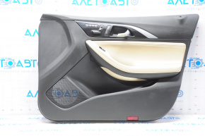 Door trim card front right Infiniti QX30 17-19 plastic and leather beige