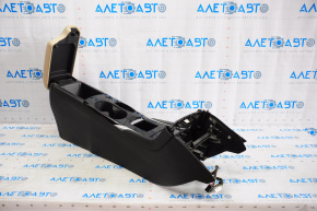 Central console armrest and cup holders Infiniti QX30 17-18 black, beige leather, scratches