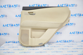 Door trim card rear right Lexus RX350 10-12 beige with beige insert leather, armrest leather, water damage, cracked leather, broken crepe, scratches