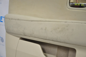 Door trim card front left Lexus RX350 RX450h 10-12 beige with beige insert leather, armrest leather, under seat memory, water damage, cracked leather scratch