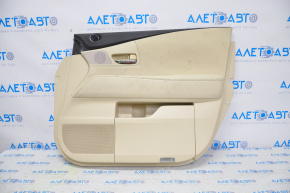 Door trim card front right Lexus RX350 RX450h 10-12 beige with beige insert leather, armrest leather, water damage, cracked leather