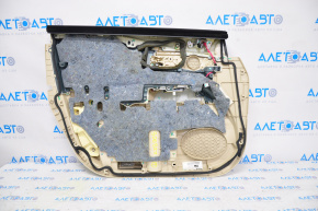 Door trim card front right Lexus RX350 RX450h 10-12 beige with beige insert leather, armrest leather, water damage, cracked leather