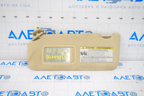 Left visor Lexus RX350 RX450h 10-15 beige, without hook, cracked mount, dry cleaning required