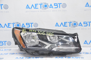 Headlight front right VW Passat b8 16-19 USA bare halogen, for polishing