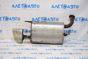 Muffler rear part barrel right Toyota Avalon 13-18 3.5 rusty, dented chrome tip, stuck studs