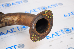 Muffler rear part barrel right Toyota Avalon 13-18 3.5 rusty, dented chrome tip, stuck studs