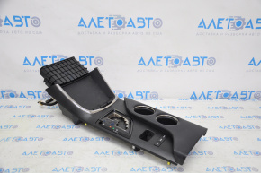 Shifter trim cup holders and pockets Toyota Avalon 13-18 black, peeling chrome, worn