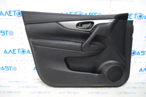 Door trim card front left Nissan Rogue Sport 17-22 black, broken handle fasteners