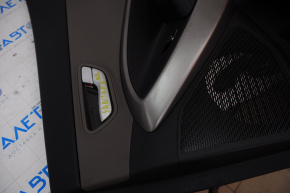 Door trim card rear right Hyundai Santa FE Sport 13-16 black with gray insert plastic, armrest leather, scratch