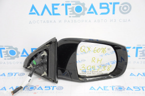 Right side mirror complete Infiniti JX35 QX60 16-20 rest 17 pins, camera, heating, turn signal, white