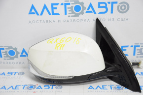 Right side mirror complete Infiniti JX35 QX60 16-20 rest 17 pins, camera, heating, turn signal, white