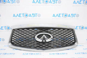 Radiator grill grill Infiniti QX60 16-20 rest, with emblem, under camera, worn