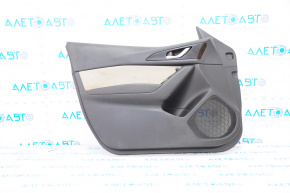 Door trim card front left Mazda 3 14-16 BM black, with gray insert, scratches, cracks