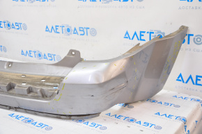 Rear bumper bare upper Jeep Patriot 11-17 silver, dented, scratches, tears