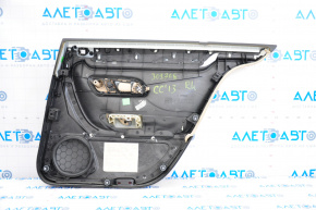 Door trim card rear left VW CC 08-12 black with beige insert leather, armrest leather, molding gray scratch gloss, scratches