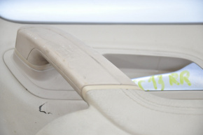 Door trim card rear right VW CC 08-11 black with beige insert leather, armrest leather, molding gray scratch gloss, scratches on leather, worn handle