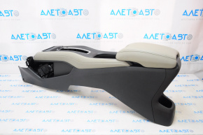 Central console armrest and cup holders Honda HR-V 16-22 leather gray, dry cleanable