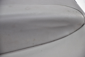 Door trim card front left Hyundai Sonata 11-14 dark gray leather, armrest gray leather, dented,