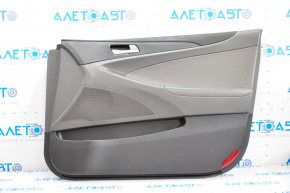 Door trim card front right Hyundai Sonata 11-14 dark gray, leather