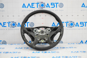 Naked steering wheel Hyundai Sonata 11-15 leather black, without buttons and pads, scratches on leather