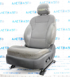 Driver's seat Hyundai Sonata 11-14 without airbag, electric, leather dark gray, engine defect