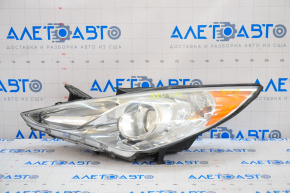 Headlight front left bare Hyundai Sonata 11-14 glossy reflector
