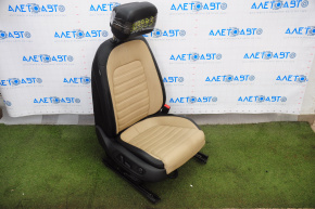 Passenger seat VW CC 08-17 with airbag, electric, leather black with beige insert