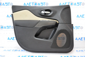 Door trim card front left Jeep Cherokee KL 14-18 black with beige insert, for cleaning, scratches