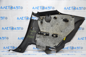 Rear row trim left Dodge Challenger 15-23 black, burnt armrest, scratches, fastener defect, without plug