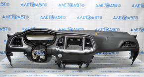 Torpedo front panel without AIRBAG Dodge Challenger 15-23 rest, black, shot