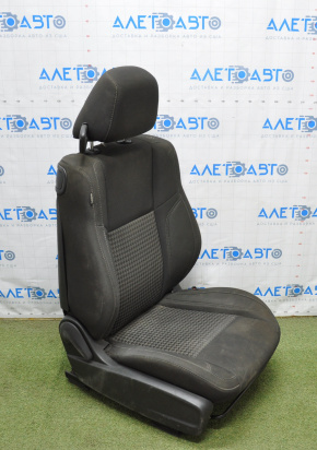 Passenger seat Dodge Challenger 15-20 rest without airbag, fur, cloth black, burnt, for cleaning