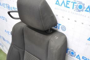 Passenger seat Dodge Challenger 15-20 rest without airbag, fur, cloth black, burnt, for cleaning