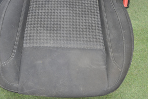 Passenger seat Dodge Challenger 15-20 rest without airbag, fur, cloth black, burnt, for cleaning