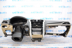 Torpedo front panel with AIRBAG Ford Fusion mk5 13-20 beige, rusty pyropatron