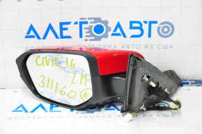 Left side mirror assembly Honda Civic X FC 16-16 3 pins, red