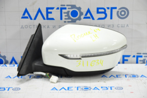 Side mirror left complete Nissan Rogue 14-16 5 pins, turn signal, white